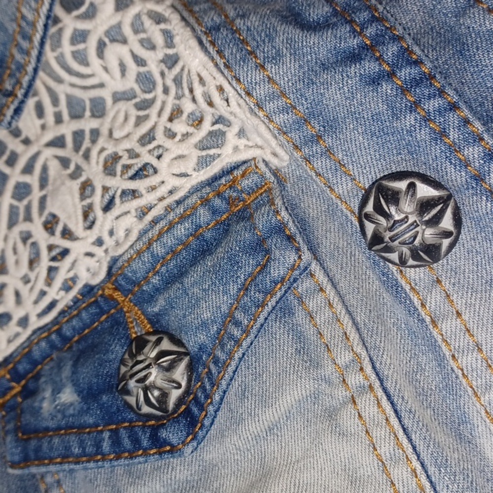 Harley Davidson Vest Women's Motorcycle Skull Denim Biker Small - Picture 6 of 8